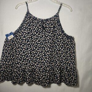 **NWT** Arizona Jean Company ruffle floral tank top. Size XXL